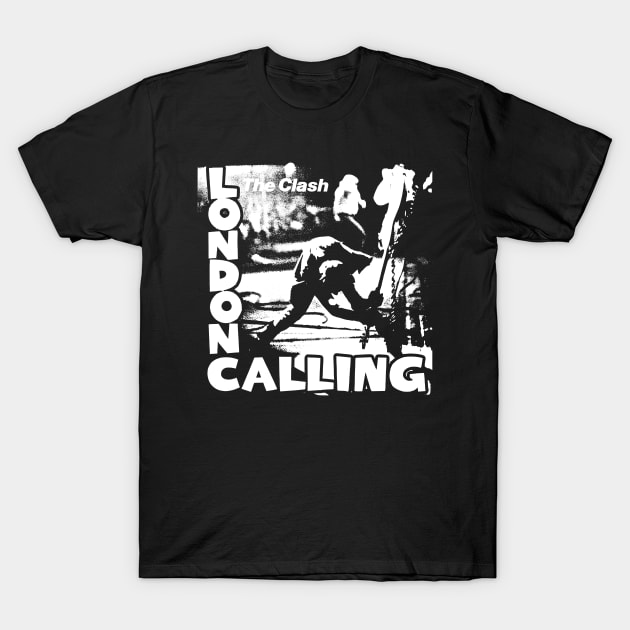 THE CLASH - LONDON CALLING - GUITAR SLAM (WHITE) T-Shirt by bartknnth